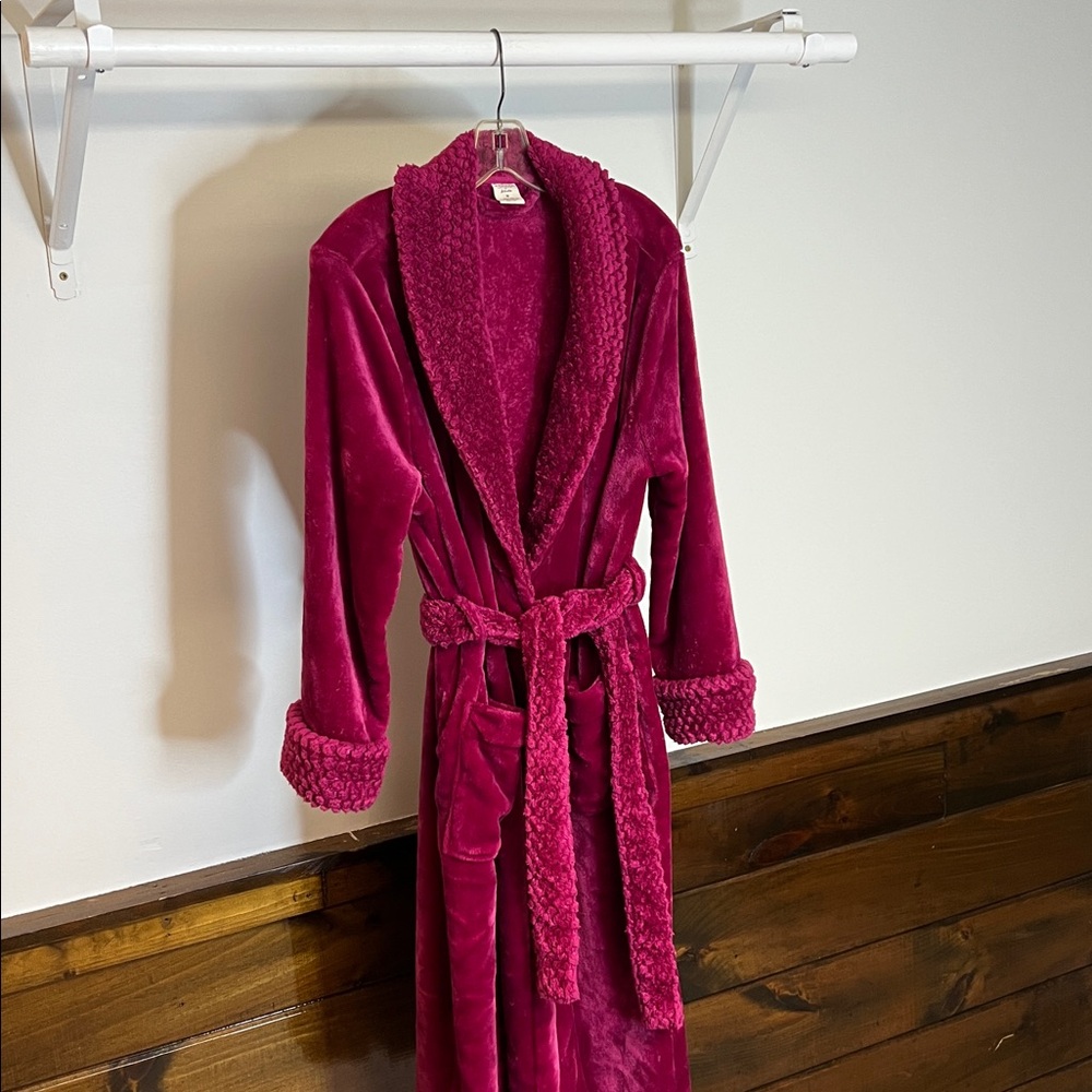 Sonoma Plush Pink Faux Fur Robe- M - Picture 4 of 5